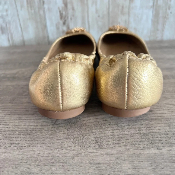Tory Burch Gold Melinda Ballet Flats - Picture 5 of 13